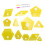 Set of 14 Patchwork/English Paper Piecing Quilt Template Set,Hand Sewing Template Diamond Triangle Patchwork Tool 2