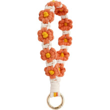 (As show, One size) Llavero bohemio hecho a mano, llavero de pulsera, cordón para llaves, lindo llavero de margarita