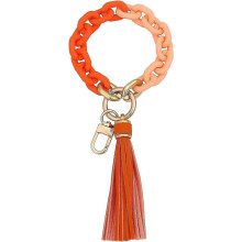 (As show, One size) Llavero de pulsera de eslabones gruesos, brazalete acrílico, llavero, llavero, lindo, bohemio, moderno,