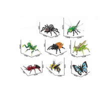 (As show, One size) Creative Cartoon Animal Mini Simulation Insect Butterfly Mantis Building Blocks Bricks Toys Gifts