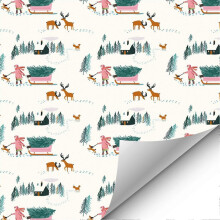 Waterdicht kerstcadeaupapier met schattig patroon, ideaal voor het inpakken van feestelijke cadeaus,