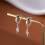 Sterling Silver Lightning Bolt Drop Hoop Earrings 1 Pair 4