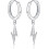 Sterling Silver Lightning Bolt Drop Hoop Earrings 1 Pair 7