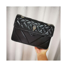 (Black) Borsa Kurt Geiger London Kensington da donna, borsa in pelle PU, borsa a mano di lusso di marca britannica,