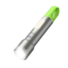 (As show, One size) Latarki taktyczne LED z akumulatorem, 9 trybów zoomu, wysokie, z bocznym światłem, wodoodporność IP65