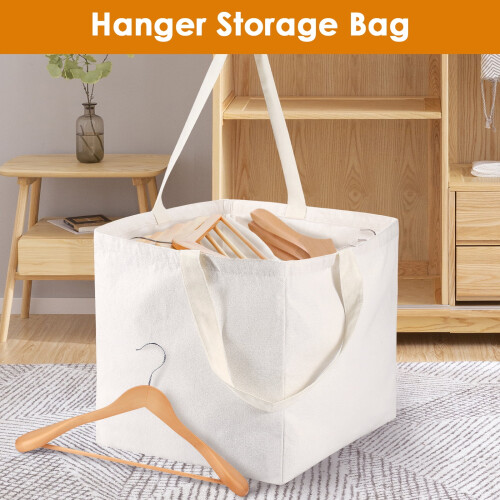 Hanger Storage Bag Triangle Square White Foldable 1