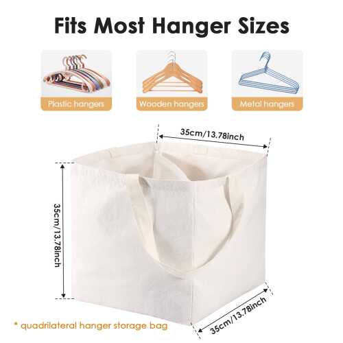 Hanger Storage Bag Triangle Square White Foldable 2