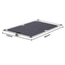 Oplader met zonnepaneel, draagbaar slank zonnepaneel voor mobiele telefoon, ideaal voor kamperen.