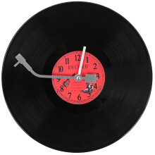 Europeisk Retro Nostalgisk Ultratyst Klocka Vinylskiva Personlighet Väggklocka Café Bar Dekorativ