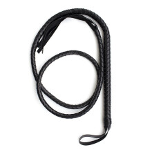 1.9m Bull Whip Leather And Suede Braided Tails Equestrian Horse Whips