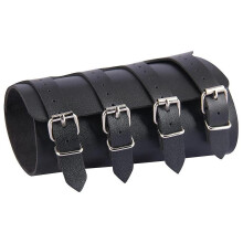 PU Leather Arm Guards Gauntlet Wristband Medieval bracers Viking Cosplay Wrist Guard for Men Women Gifts, Black, as described