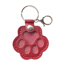 Leather Cat Paw Keychain with Fur Compartment for Pet Ashes