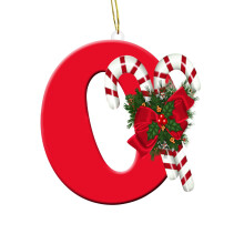 Red Christmas Letter Ornaments A-Z 26 Pieces