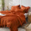 King Comforter Set Seersucker Burnt Orange 3-Pc 2