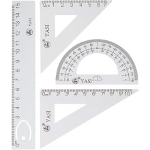 (As show, One size) Paquete de 4 herramientas de geometría matemática para estudiantes, dibujantes, ingenieros, diseñadores