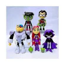 7 delar/set Teen Titans Go Robin Cyborg Beast Boy Raven actionfigur leksak barnpresent
