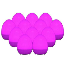 (As show, One size) 12Pcs Easter LED Luminous Egg Battery Operated Easter Simulation Decoration for Home Living Room Garden