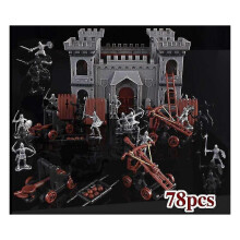 (As show, One size) Medieval Castle Ancient Soldiers Military Fighting Villain Assembled Stickman Model Set