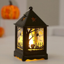 Lampe d'Halloween à vent, veilleuse LED électronique, lampe fantôme portable citrouille, porte-bougie