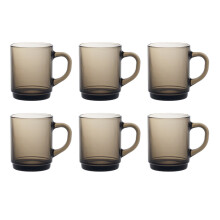 Duralex Set van 6 Versailles mokken, rookkleur 26cl