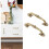 (As show, One size) 2 Pack 5'' Brass Cabinet Pulls Antique Floral Pattern Cupboard Handle Drawer Pulls Solid Brass Kitchen Hardware Matte 1