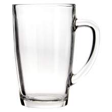 Set van 4 duurzame, hoge glazen mokken, stevige koffiemokken, veelzijdige koffiekopjes, lichtgewicht