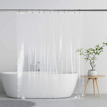 Doublure de rideau de douche résistante, 183 x 183 cm, rideau de douche en plastique imperméable pour