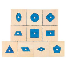 (As show, One size) 10pcs sensory cognition toys wooden toy blocks building blocks geometry boards for home school nursery