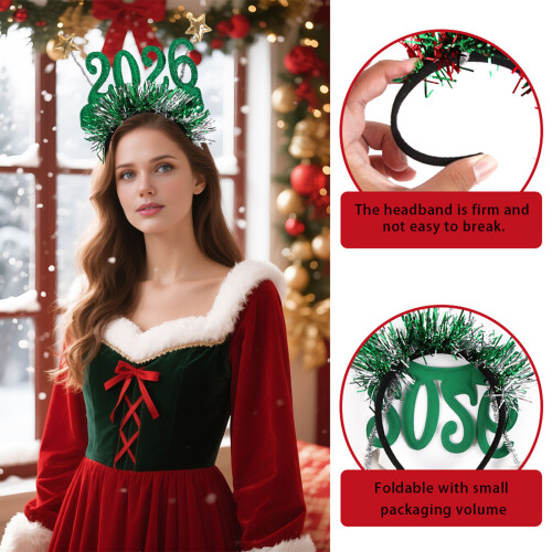 Snowflake Headband Set 2026 Christmas Party Accessory 4 Pcs 2