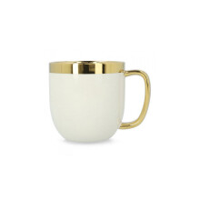 Homla SINNES witte porseleinen kop, 280 ml met handgeschilderde gouden details, vintage-stijl