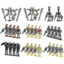 (As show, One size) 28-Piece Military Action Figure Set with Generals, Droids, and Weapons for Kids' Building Fun