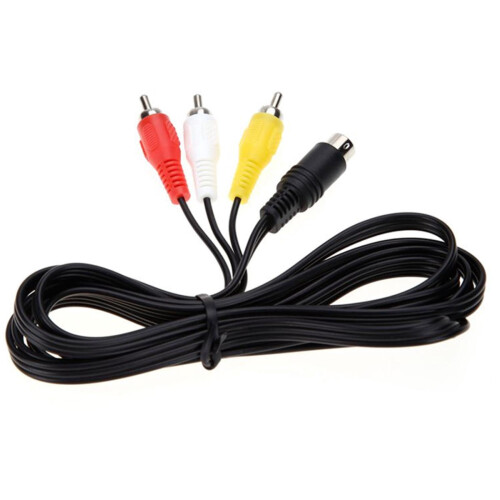Black 9-Pin to 3RCA AV Cable for Sega Genesis