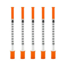 Seringue Insnlin avec aiguille 30 g 1 ml/cc 1/2 pouce, emballée individuellement, paquet de 100