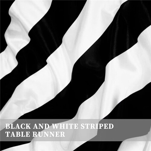 30 Pack Table Runner Polyester Table Decor Classic Black and White Striped Table Runner Modern Elegant Design 2