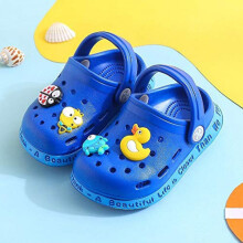 Veeki Kleinkind-Clogs, Jungen und Mädchen, niedliche Cartoon-Sandalen, Kinderpantoffeln ----- Königsblau,