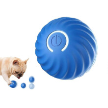 Interactief hondenspeelgoed: automatisch rollende bal voor kleine honden - blauw