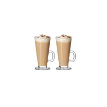 Latte glazen, cafékopjes, mokkenset, dubbelwandig met handvat, 270 ml. Perfect voor thee, koffie, mokka,