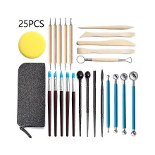Lågprisgrossist 25 st polymerlera verktyg modelleringslera skulpteringsverktyg kit för keramik skulptur