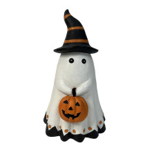 Halloween heksenhoed spookbeeldje - griezelige harsdecoratie voor huis of tuin