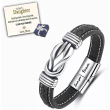 Moeder en dochter voor altijd met elkaar verbonden: gevlochten leren armband voor dames, inspirerende