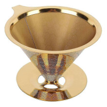 (As show, One size) Filtro per caffè, in acciaio inossidabile dorato a nido d'ape, riutilizzabile, per caffè filtro.