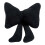 Bow Throw Pillow 3D Furry Ribbon Shape Black 2