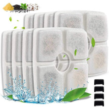 Ensemble de 8 filtres de rechange pour fontaine à eau pour chats, système de triple filtration, compatible