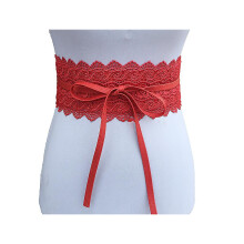 New Women Bow Lace Belt Corset Wide Belts For Women Black White Female Self Tie Obi Cinch Waistband