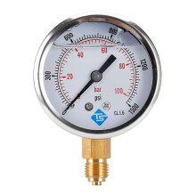 0-100 Bar 0-1500 Psi Vacuümdrukmeter met glycerinevulling 1/4'' BSP-bodem