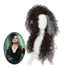 Movie Film Character Bellatrix Lestrange Long Brown Mixed Wavy Wig Bella Wigs Heat Resistant Cosplay