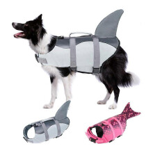 (As show, One size) Stor flytväst för hund, flytvästar för simning, flytrock, baddräkter, flytväst - silvergrå m
