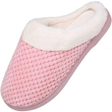 (As show, One size) Women's Men's Winter Warmth Slippers Memory Foam Plush Slippers Non-Slip Slippers, Size 38-39