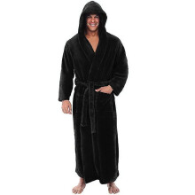 Bathrobes For Men,resort Hotel Home Spa Terry Robe Fleece Robe Plush Long Hooded Bathrobe