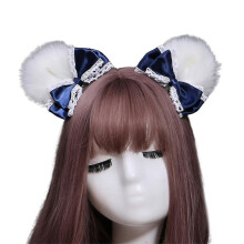 Faux Fur Bear Ears Plush Hair Clip Kawaii Sweet Satin Bowknot Cosplay Hairpins